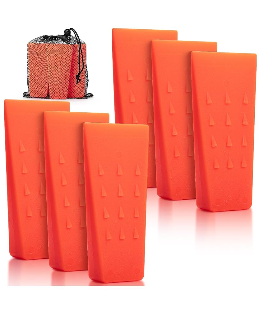Wedge Set UNCO- Tree Felling Wedges With Spikes, 5.5", 6 Pcs Green Wedges With Storage Bag F 188066