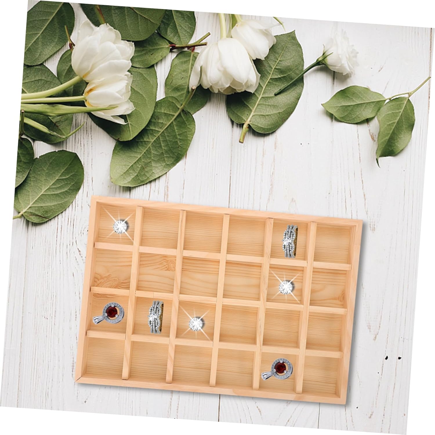 Gatuida Jewelry Storage Small Jewelry Organizer Stand Holder Wedding Stackable Jewelry Organizer Ring Display Necklace Rings Key Tray Jewelry Organizer for Drawer