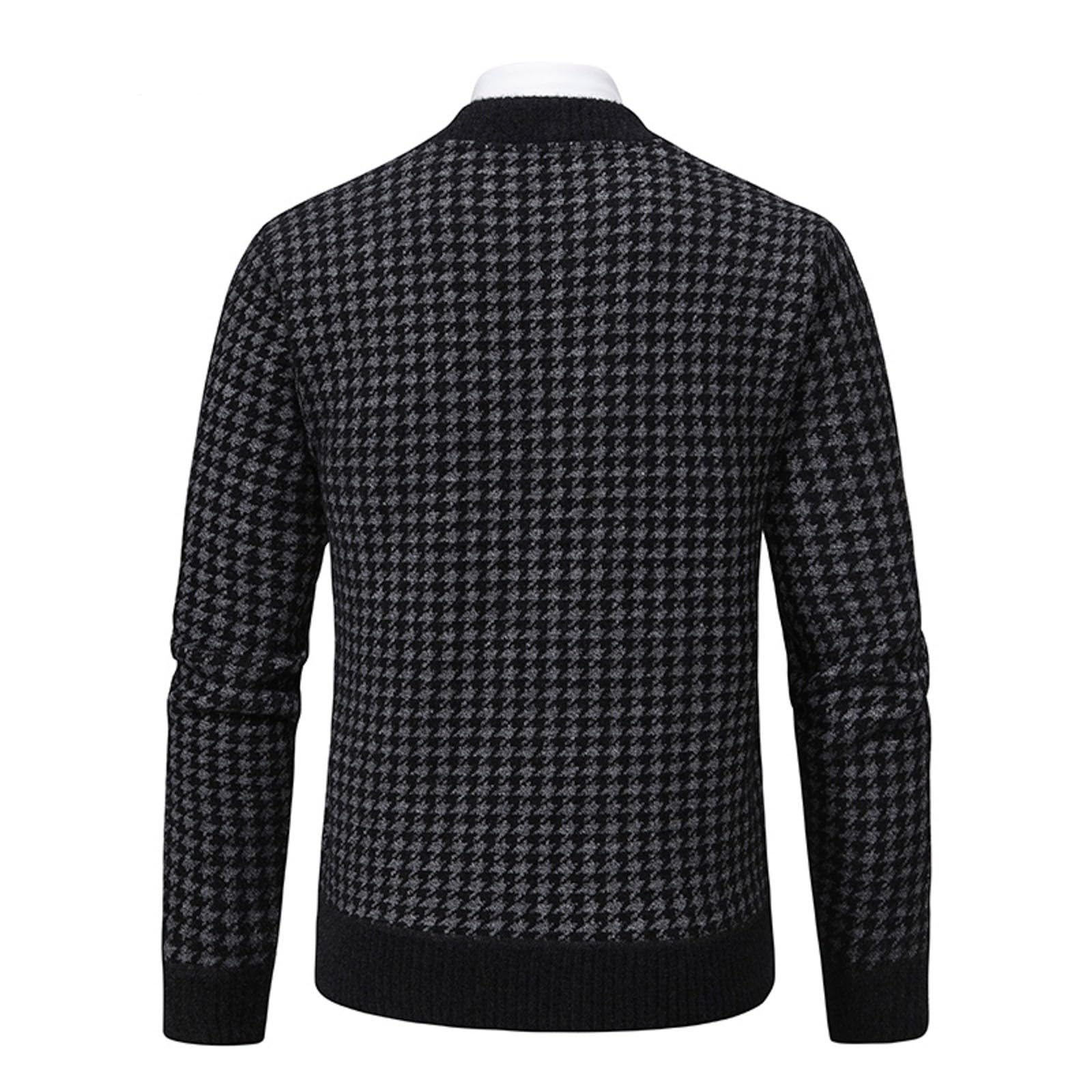 Jersey Hombre Invierno SuéTer Manga Larga Suéter Cardigan Hombre Color Combinado, Suéter Tricotado de Moda para Otoño Invierno