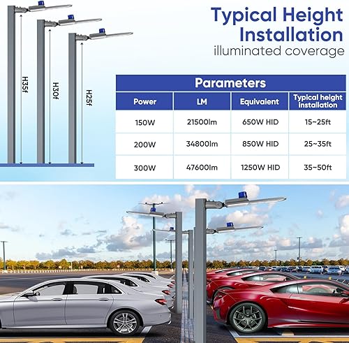 Miniatura 6 de 2 Pack 200W LED Parking Lot Light,5000K Daylight Dusk to Dawn Outdoor Shoebox Pole Lighting Wall Mount Exterior Flood Light,Commercial Outside