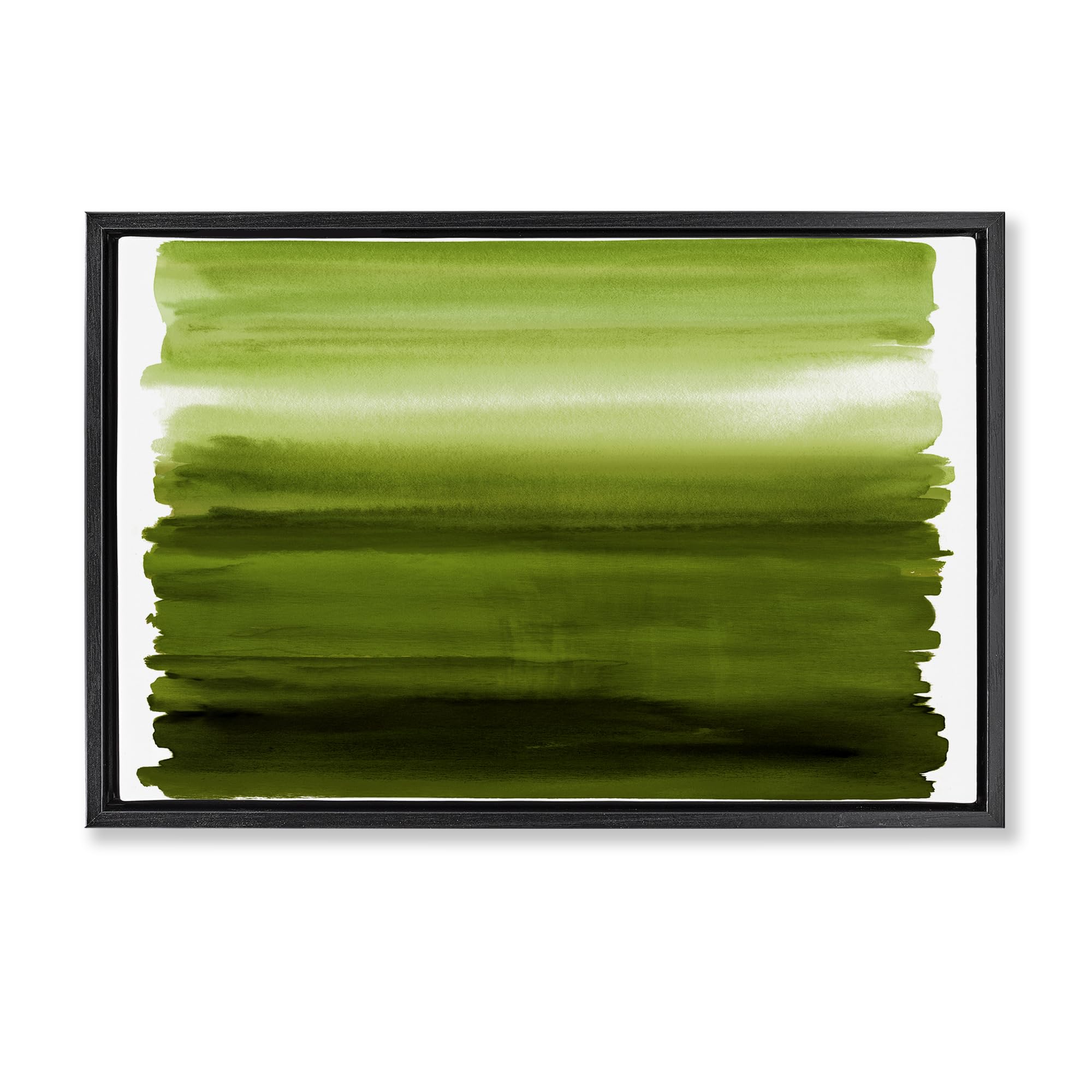 Stupell Industries Ombre Green Gradient Abstract Wall Art for Dining Room, 16 x 24 Inch Gallery Wrapped Canvas Wall Art in Floater Frame, by Allie Corbin, Made in USA Gift