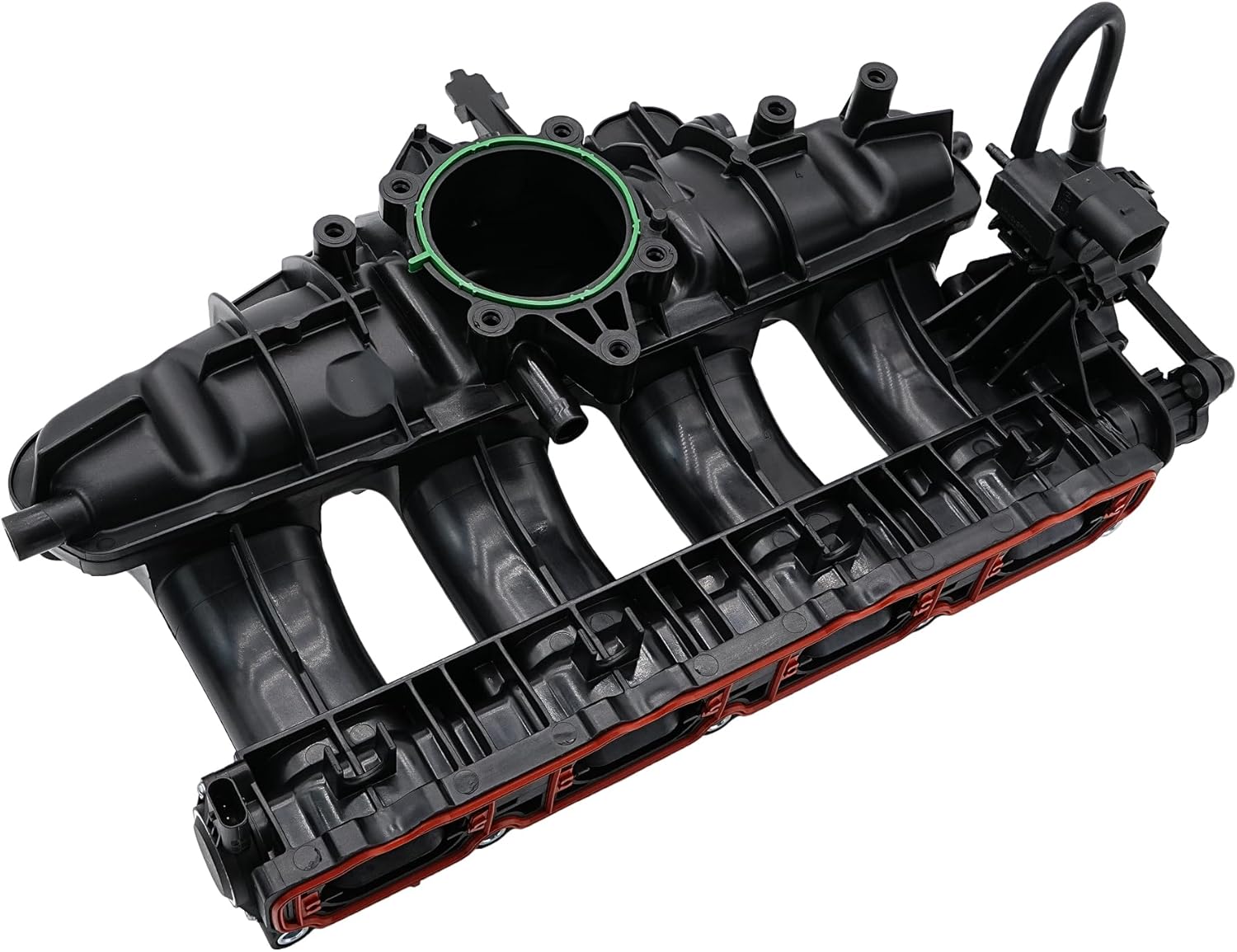 Engine Intake Manifold Assembly with Gaskets, Solenoid Valve & Sensor Compatible for VW Jetta Passat GTI CC Tiguan Beetle EOS Audi A3 TT Q3 CCTA/CBFA L4 2.0L, Replaces# 06J133201AD, 06J133201BD