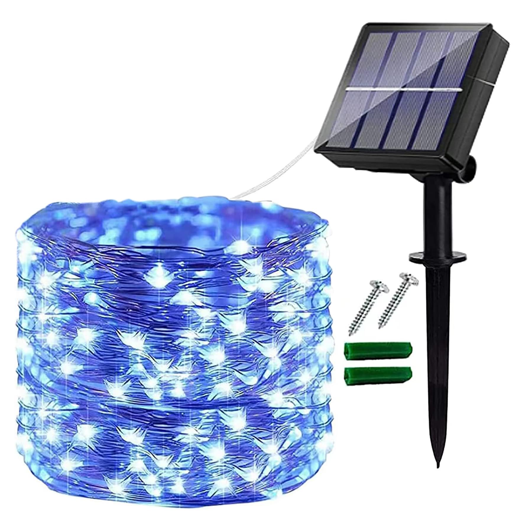 Ligarko Blue Solar String Lights,1Pack 12M 120Led Garden Lights Waterproof