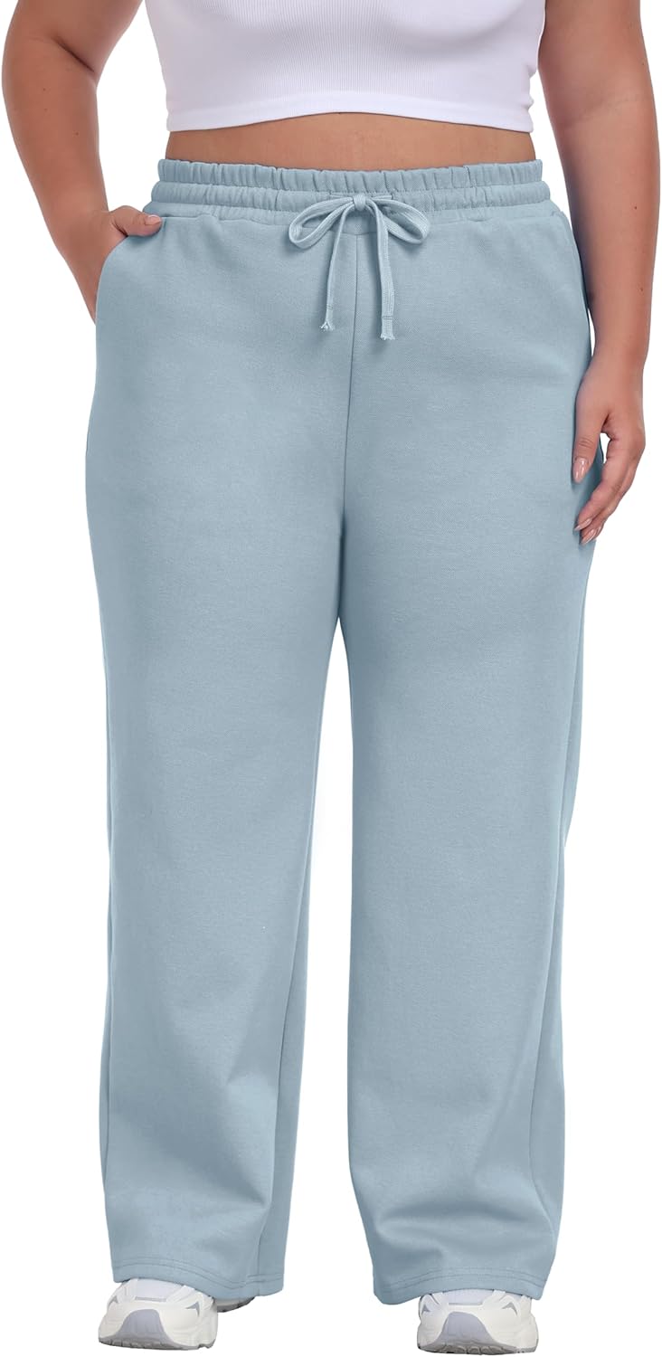 Cheapestbuy Womens Plus Size Sweatpants Straight Leg Baggy Pants Drawstring Casual Pants Athletic Joggers with Pockets - Image 6