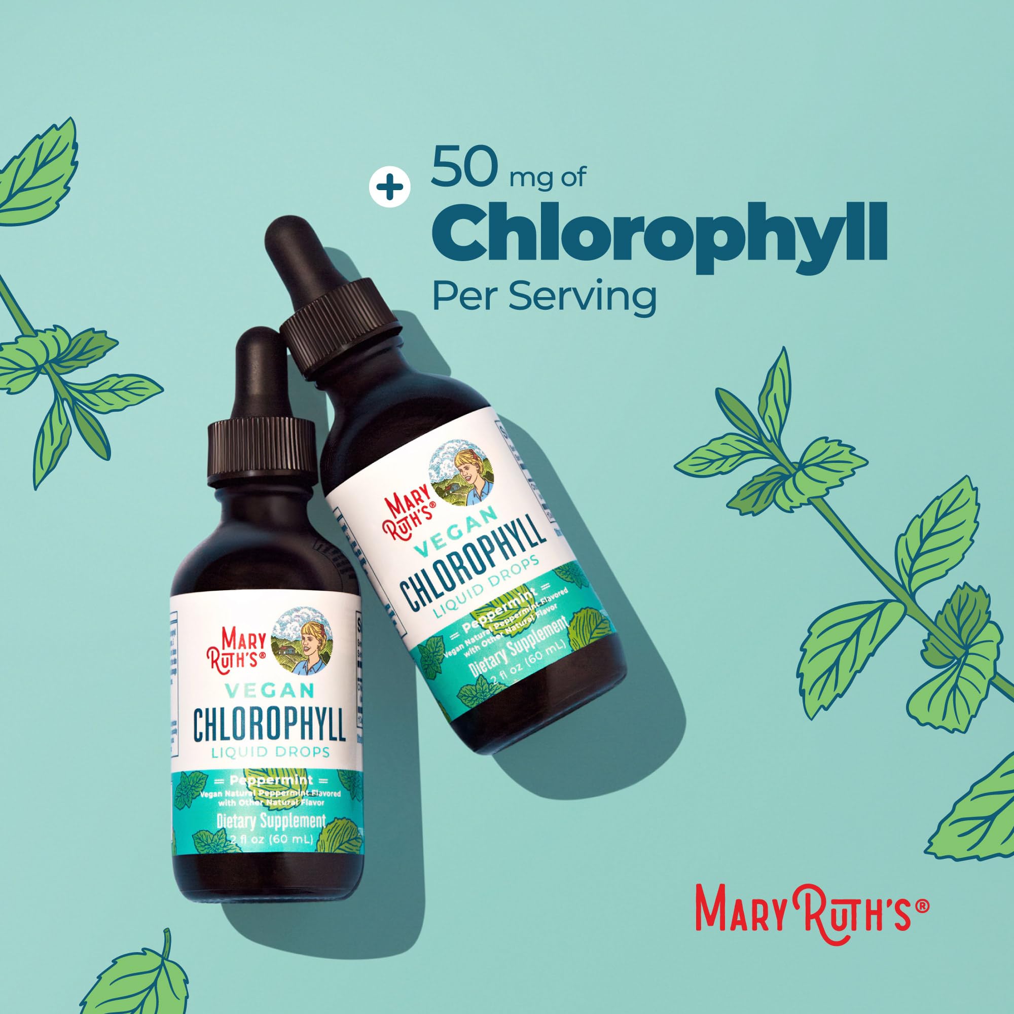 MaryRuth's Chlorophyll Liquid Drops, Delicious Minty Flavor, Vegan, 2 Fl Oz — Amazon image 7