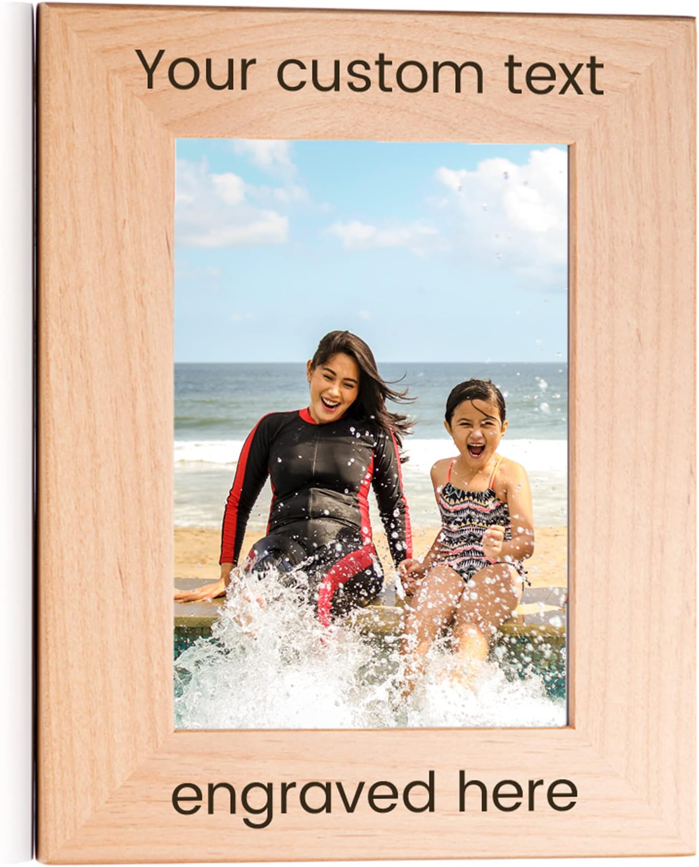 Lifetime Creations Create Your Own Personalized Picture Frame: Engraved Custom Wood Photo Frame, Customizable Gift for Wedding, Anniversary, Birthday (5x7 Inch Portrait)