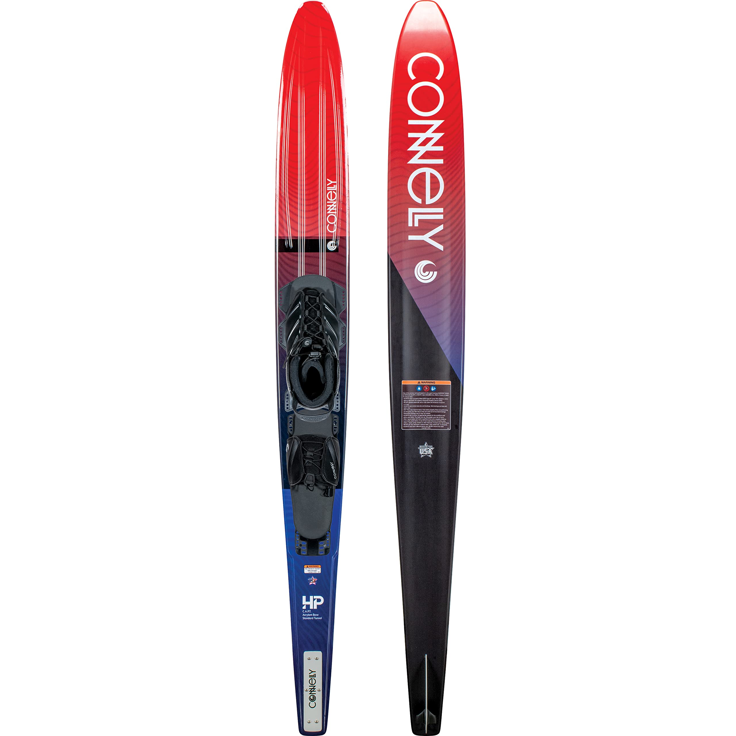 Connelly Slalom Waterski - HP 68 - Tempest Front Binding with Rear Toe Plate, M (7-9)