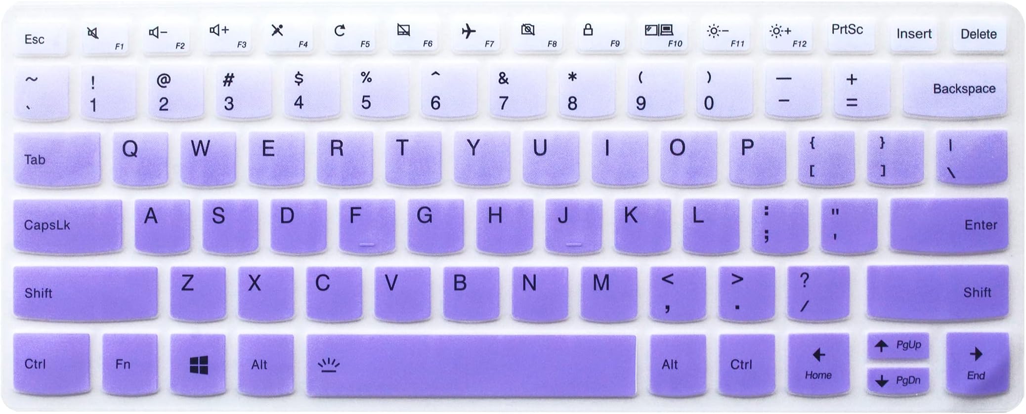 Keyboard Skin Compatible for Lenovo Yoga C940 14", Yoga C930 920 13.9", Yoga 730 720 720S 13.3", Yoga 730 15.6", Yoga 720 12.5", Lenovo Flex 14 2-in-1 14" (NOT for Flex 4/5 14") (Ombre Purple)