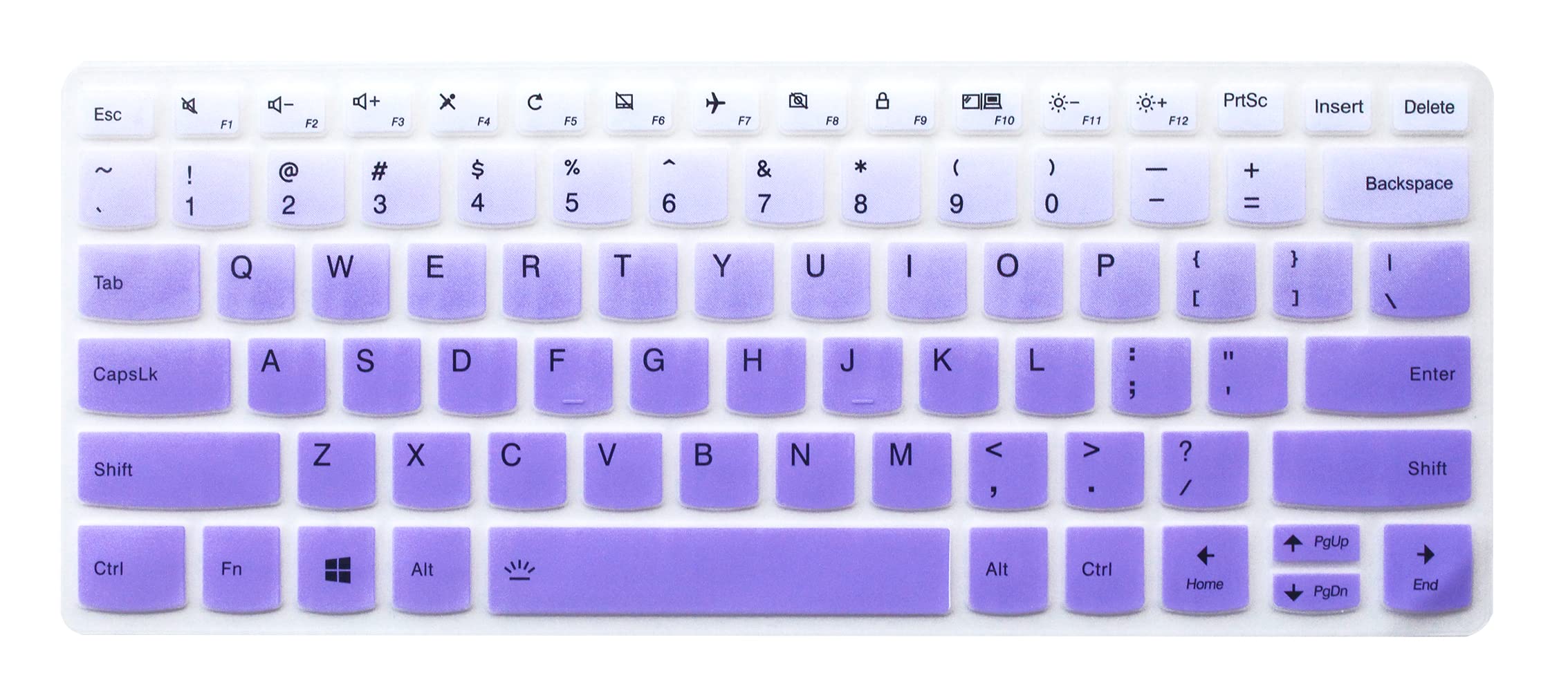 Keyboard Skin Compatible for Lenovo Yoga C940 14", Yoga C930 920 13.9", Yoga 730 720 720S 13.3", Yoga 730 15.6", Yoga 720 12.5", Lenovo Flex 14 2-in-1 14" (NOT for Flex 4/5 14") (Ombre Purple)