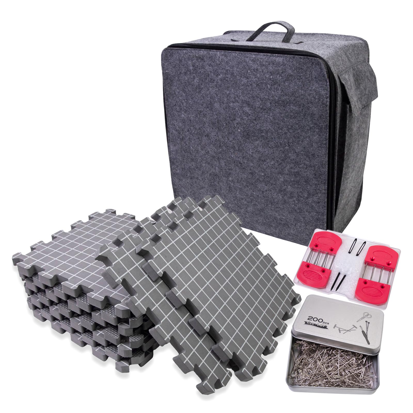 HZBB Blocking Board Set 32x32cm Knitting Blocking Foam Pad Knit Combs with Pin for Crocheting and Knitting Thick Mat