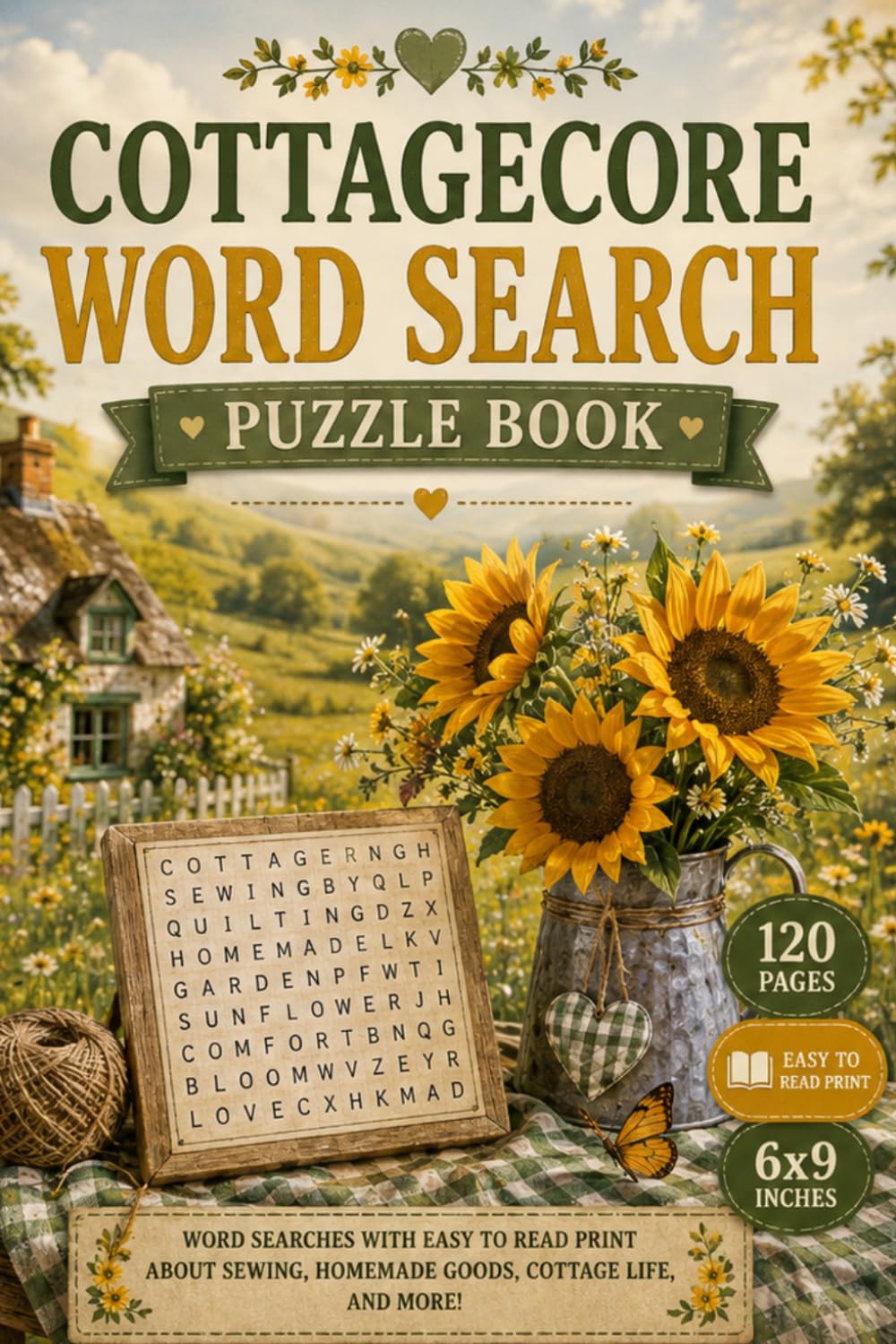 Cottagecore Gardening & Foraging Word Search Puzzle Book: Word Searches with Easy to Read Print about Cottage Gardens, Herbs, Foraging Finds, and More ... (Cottagecore Word Search Puzzle Books)
