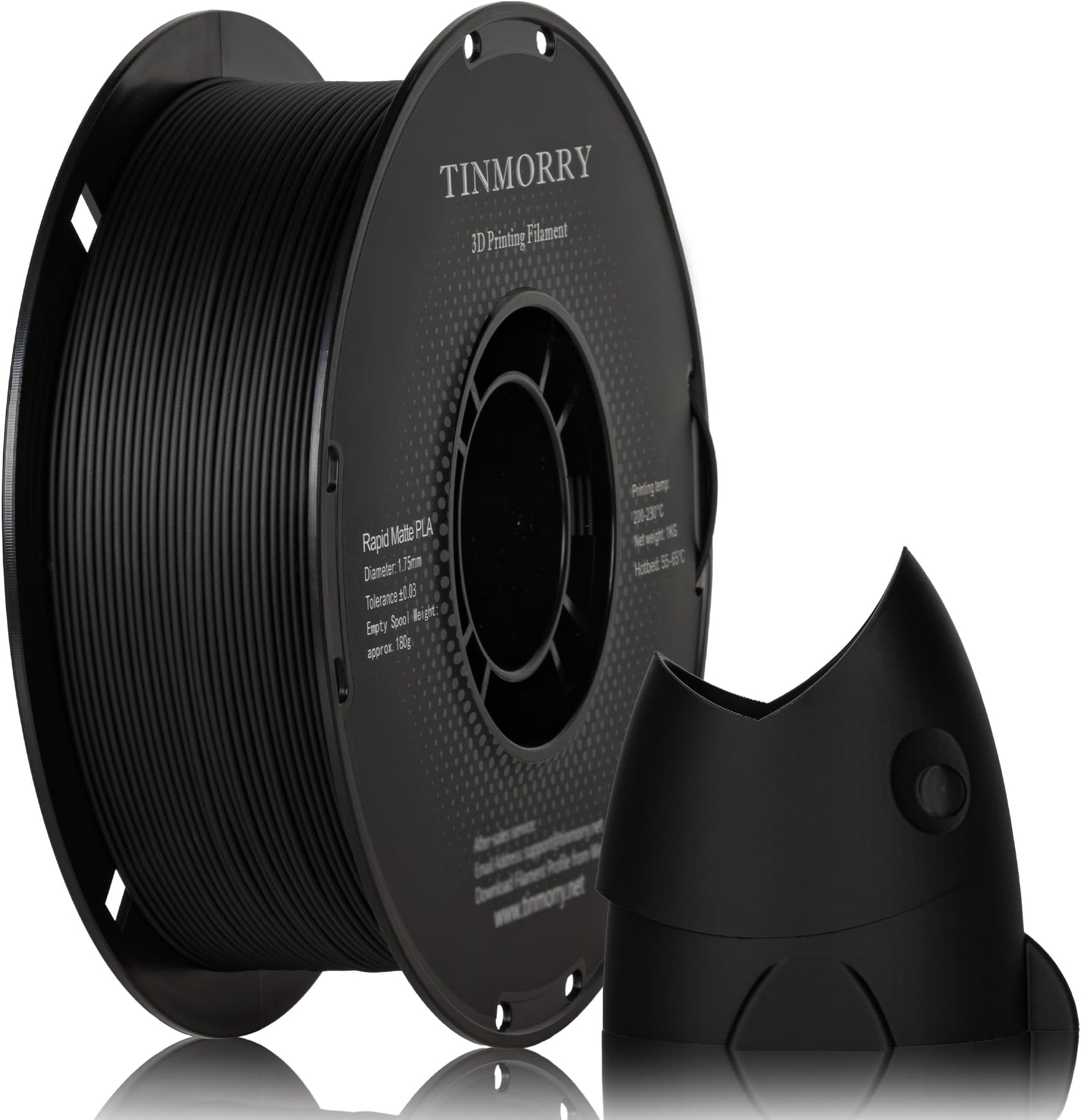 PLA Filament 1.75mm 1kg, Matte PLA 3D Printer Filament, Compatible with Bambu Lab FDM 3D Printer, 1 KG 1 Spool, Matte Black