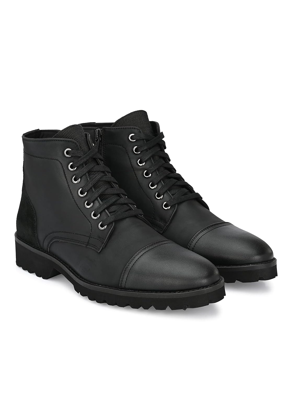 Delize Black Mens Derby Ankle Boots