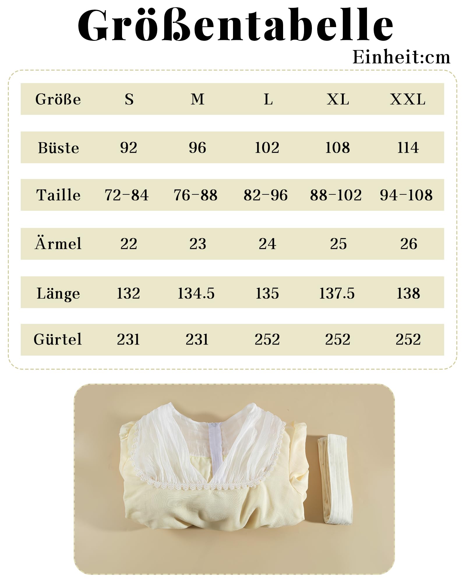 Regency - Vestido de verano para mujer, estilo imperio, con cinturón y broche en el pecho, para cosplay, con guantes