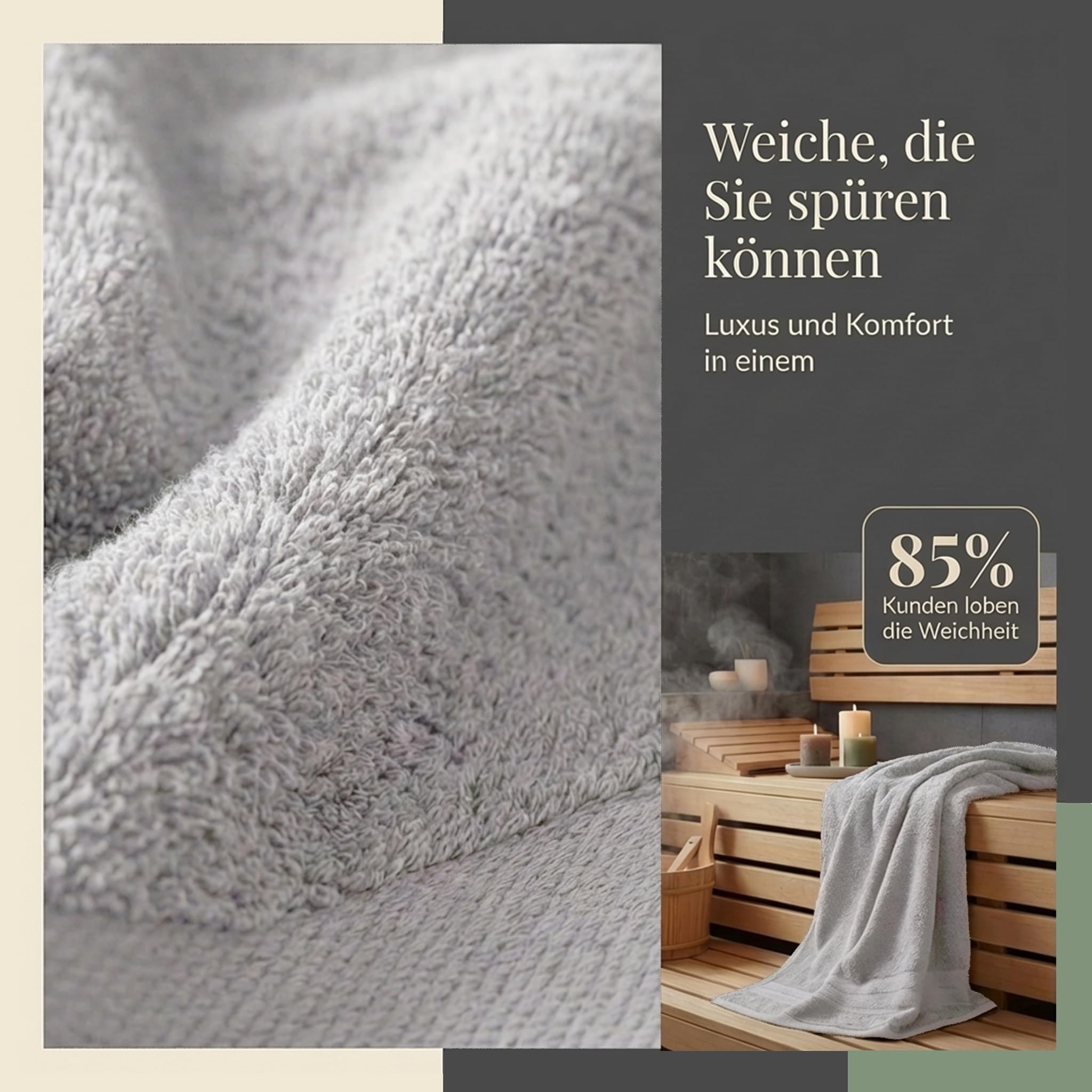 Komfortec 2er Saunahandtuch Set 80x200 cm – Bild 6