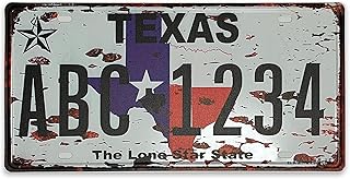 Retro Texas License Plate Car Decor License Plates,Room Decoration,License Plate Souvenir,Retro Rusty Metal License Plate Souvenir Front of Car Decorative 12"X6"-43