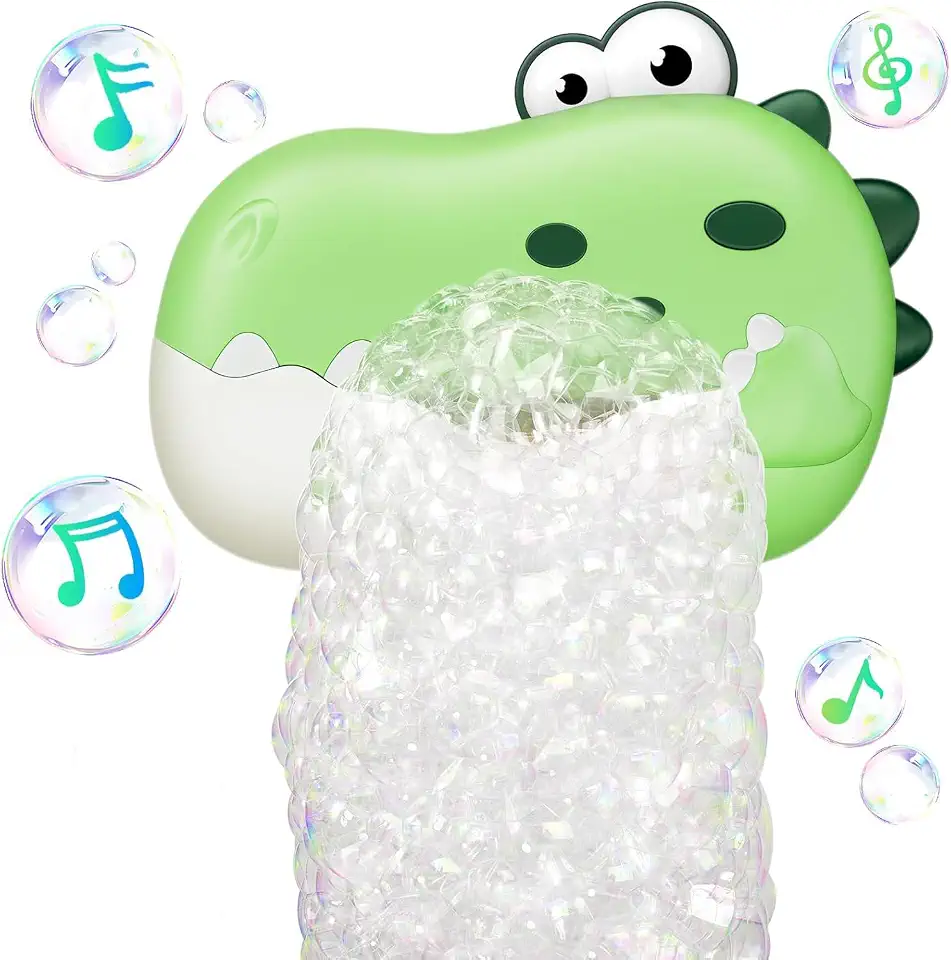 U HOOME Bath Bubble Machine - Baby Crocodile Bath Toys Automatic Bubble Maker with Music Bath Toys for the Bathtub Babies Toddler Boys Girls, Bubble Maker for Bath, Gift for Toddler Boys (Crocodile)