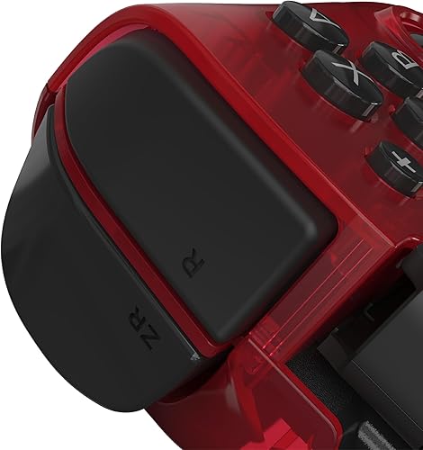 Vista 5 de Nitro Deck Crystal Collection with Carry Case - Professional Handheld Deck with Zero Stick Drift for Nintendo Switch and Switch OLED (Atomic Red)