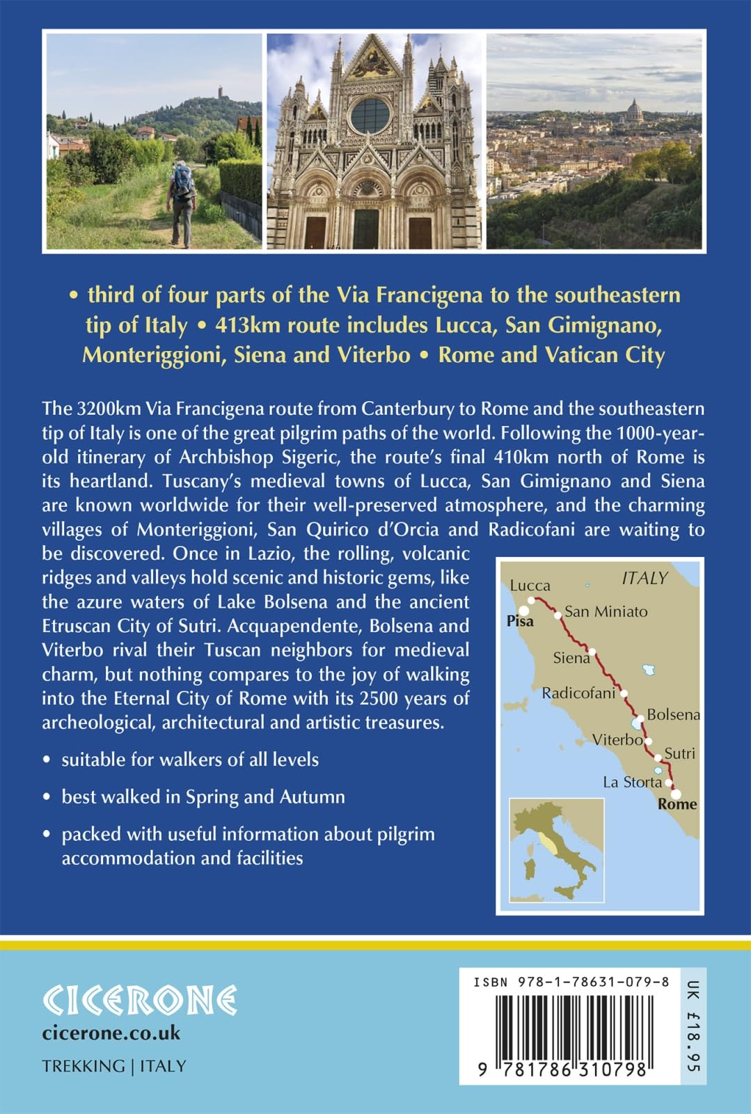 Walking the Via Francigena Pilgrim Route - Part 3: Lucca to Rome (Cicerone Walking Guides)
