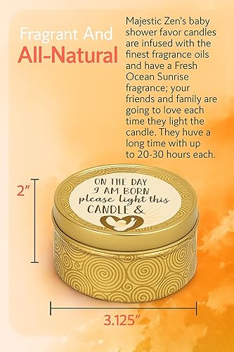 Vista 4 de Majestic Zen Juego de regalo de velas para baby shower, paquete de 9 velas de cera de soja perfumadas neutras con amanecer fresco del océano Larga