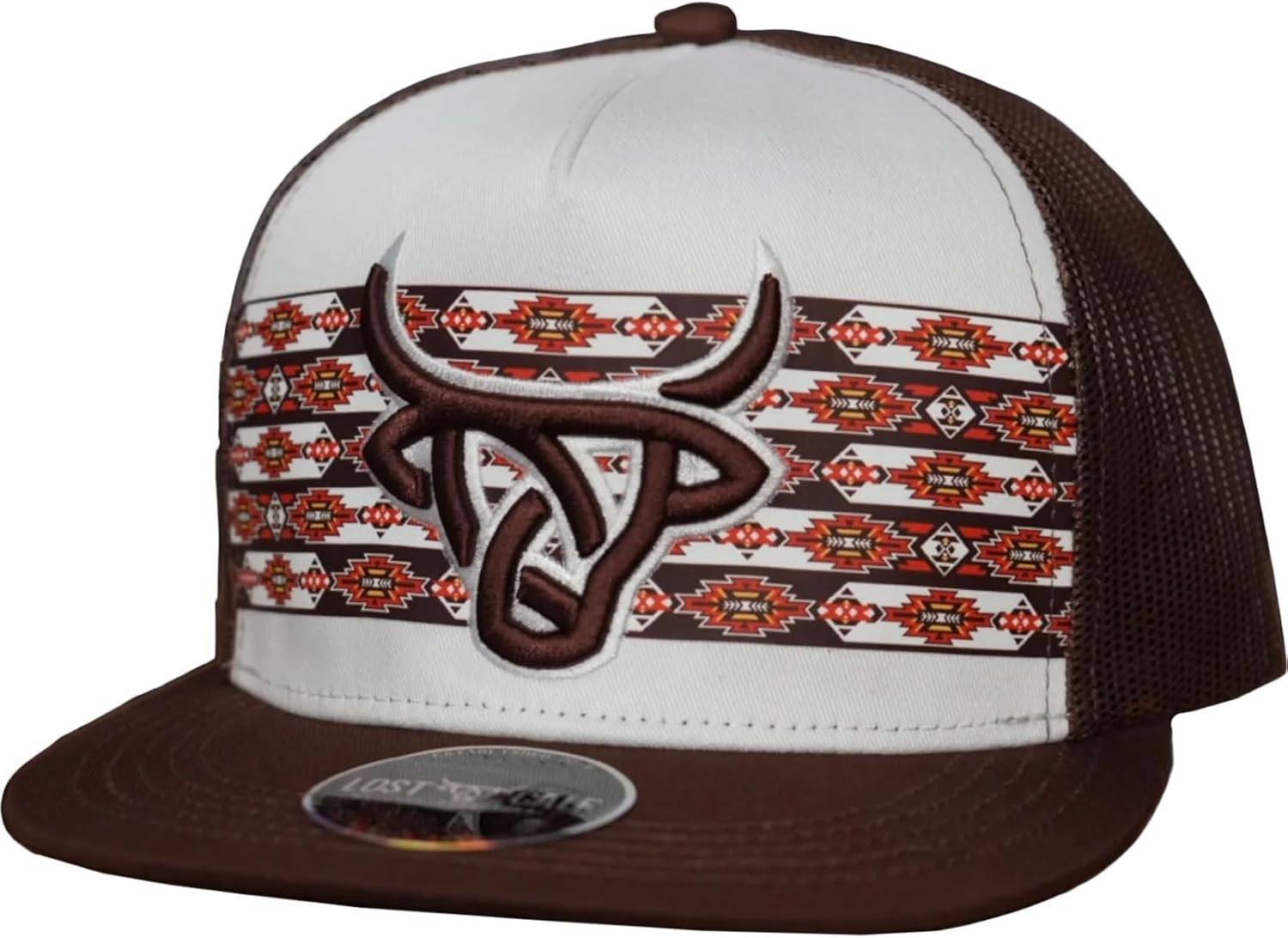 Lost Calf 3D Logo White Brown - Hats Cap