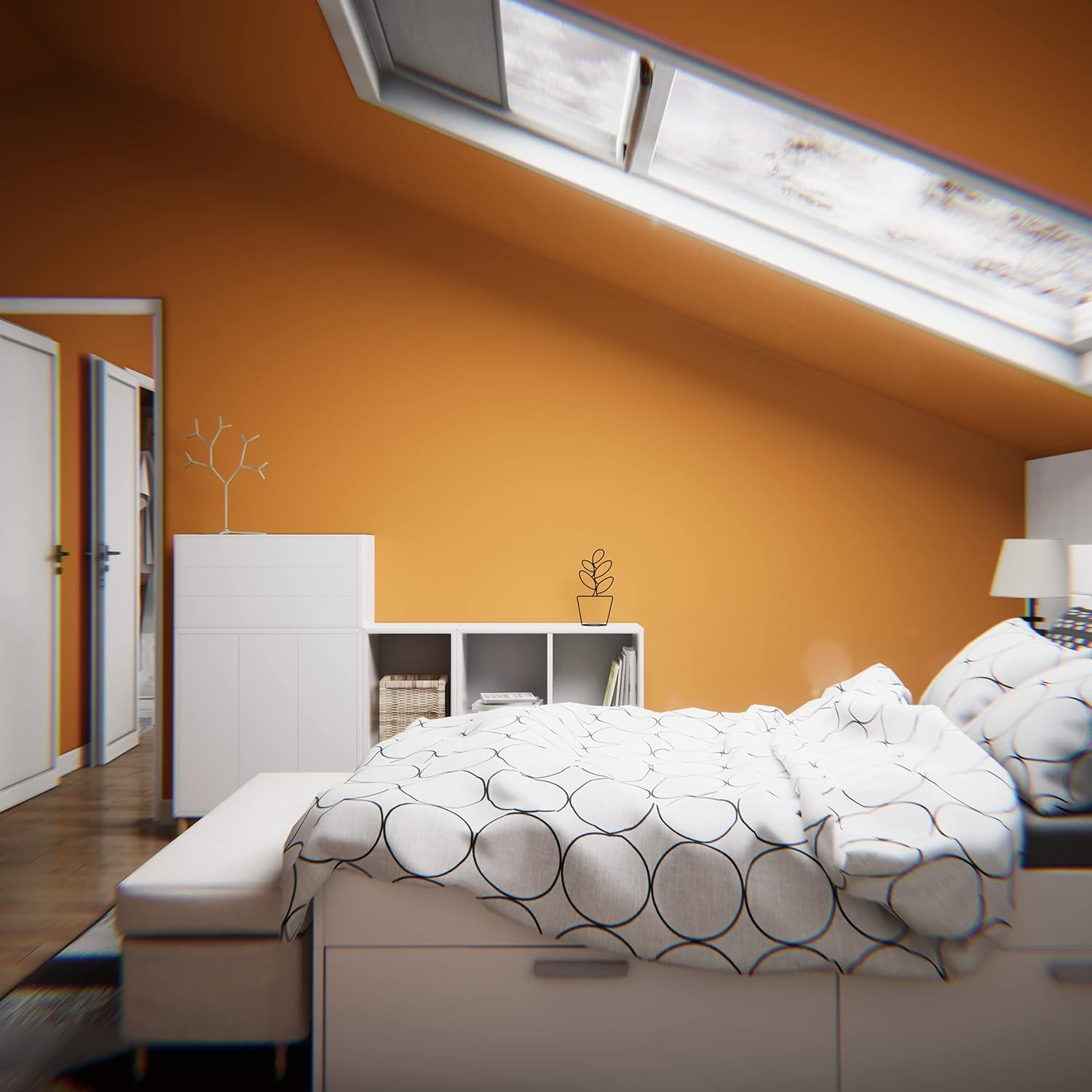 Microblend Interior Paint and Primer - Bright Orange/Plenty of Sunshine, Satin Sheen, Sample, Microblend Oranges Family : Everything Else