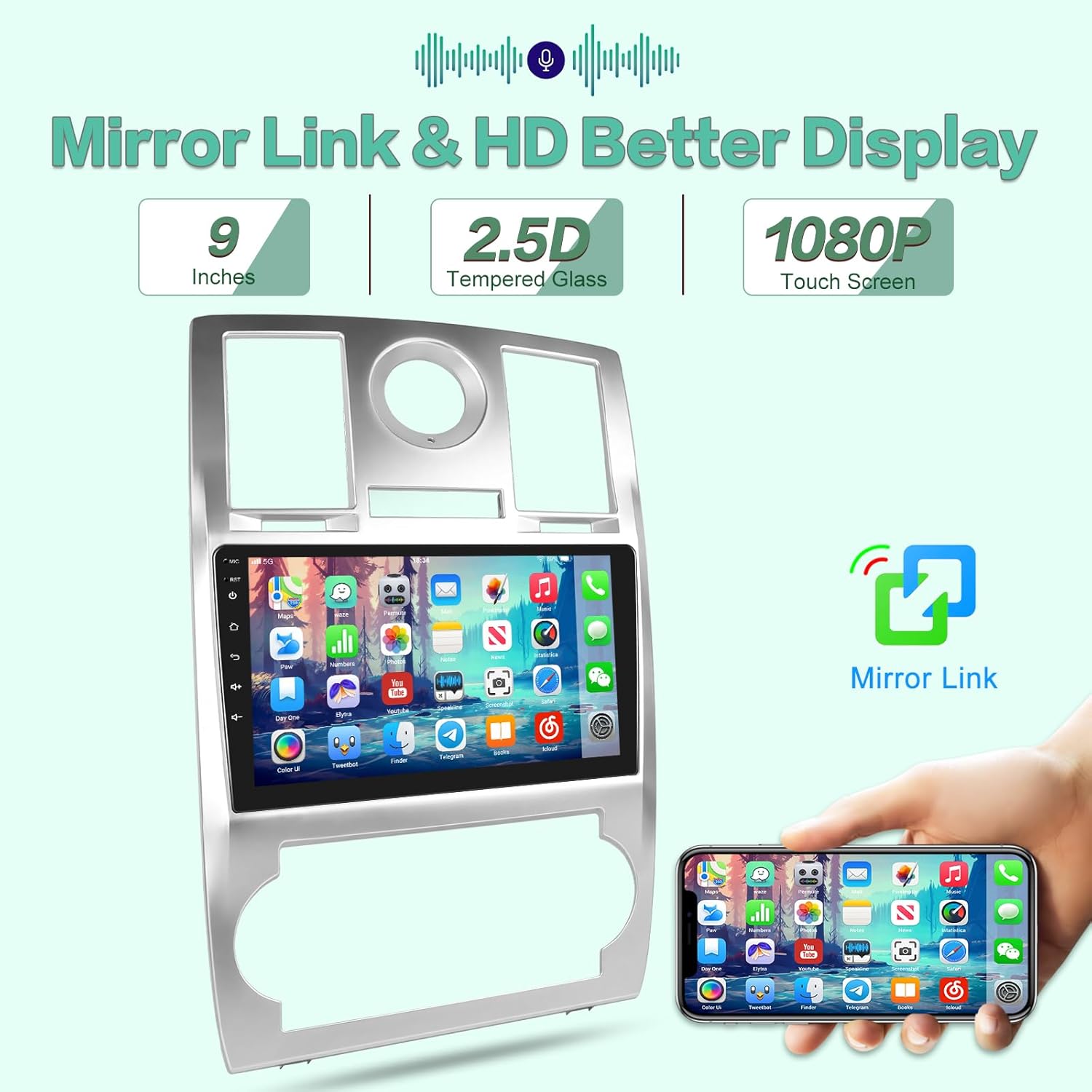 Mirror Link feature display on the car radio