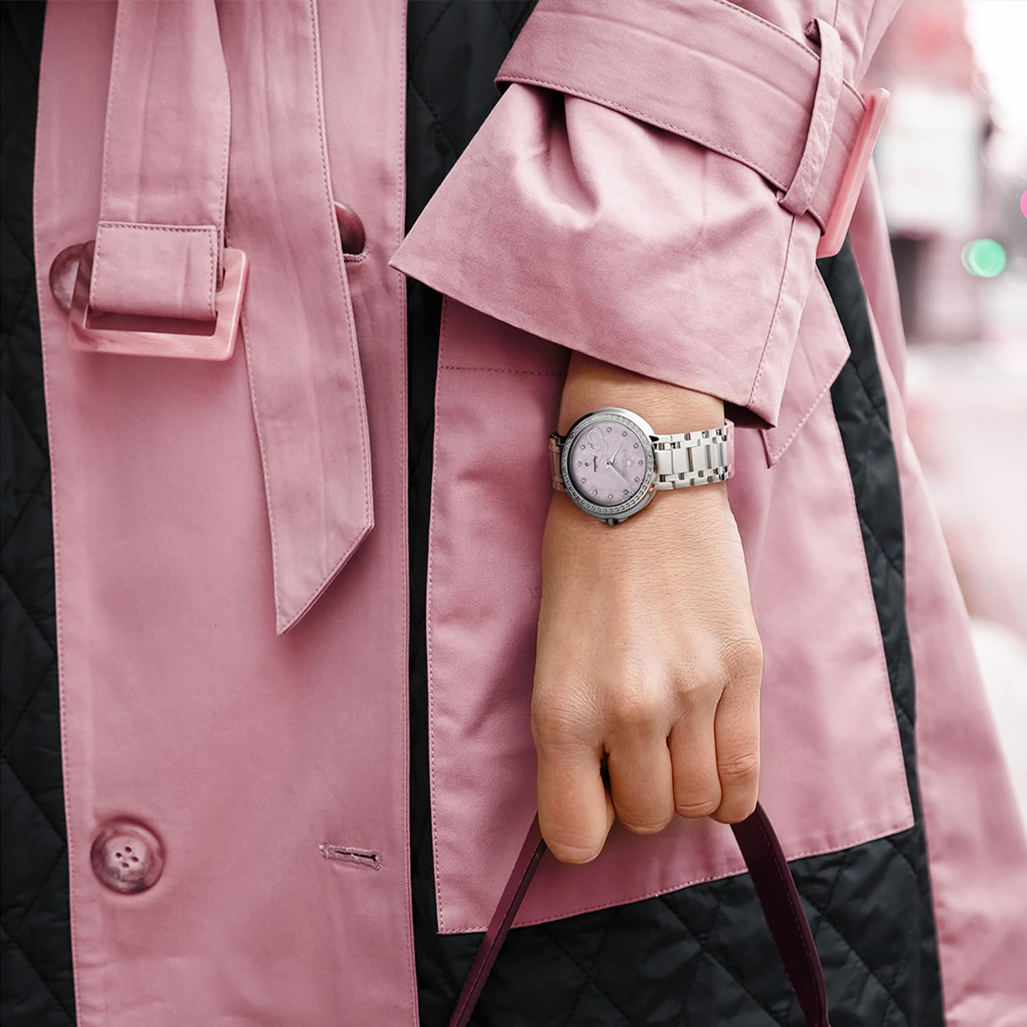 René Mouris Papillion Watches for Women - 36MM 316L Stainless Steel Luxury Watch - Sapphire Coated Mineral Crystal - 50M Waterproof Wrist Watches with 316L Stainless Steel Band.