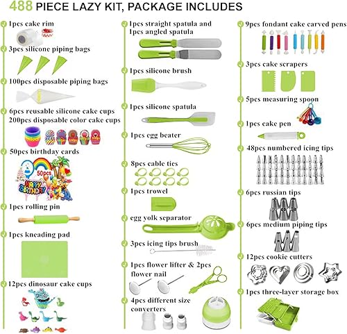 Miniatura 4 de Kit de decoración de pasteles, suministros de decoración de pasteles, juego de suministros para hornear, puntas numeradas para pasteles, molde para