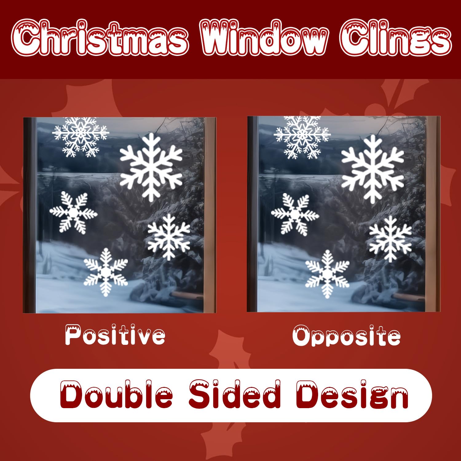 144 Stück Weihnachts-Schneeflocken-Fensteraufkleber, Weihnachts-Fensterdekorationen, Weihnachtsaufkleber, Dekoration für Glas, Innenurlaub, Winter-Schneeflocken-Aufkleber für Zuhause, Party