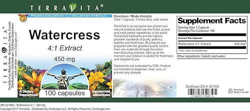 Miniatura 3 de Berro 41-450 mg (100 Cápsulas, ZIN 521600)