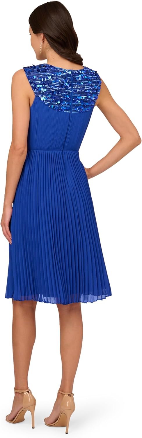 Adrianna Papell Womens Beaded Mesh Ankle DressSpecial Occasion Dress - Image 4