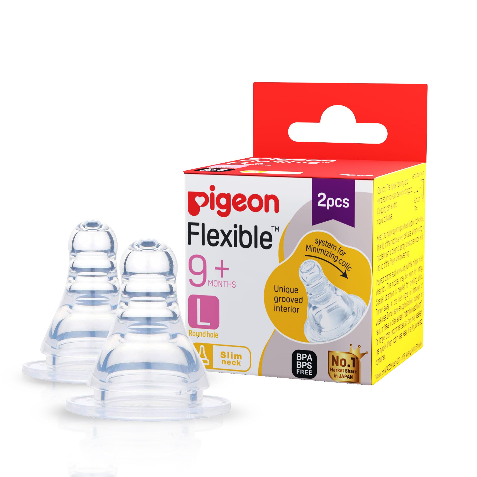 Pigeon Peristaltic Nipple L -2 Pcs, transparent, one size (88125)-image-34