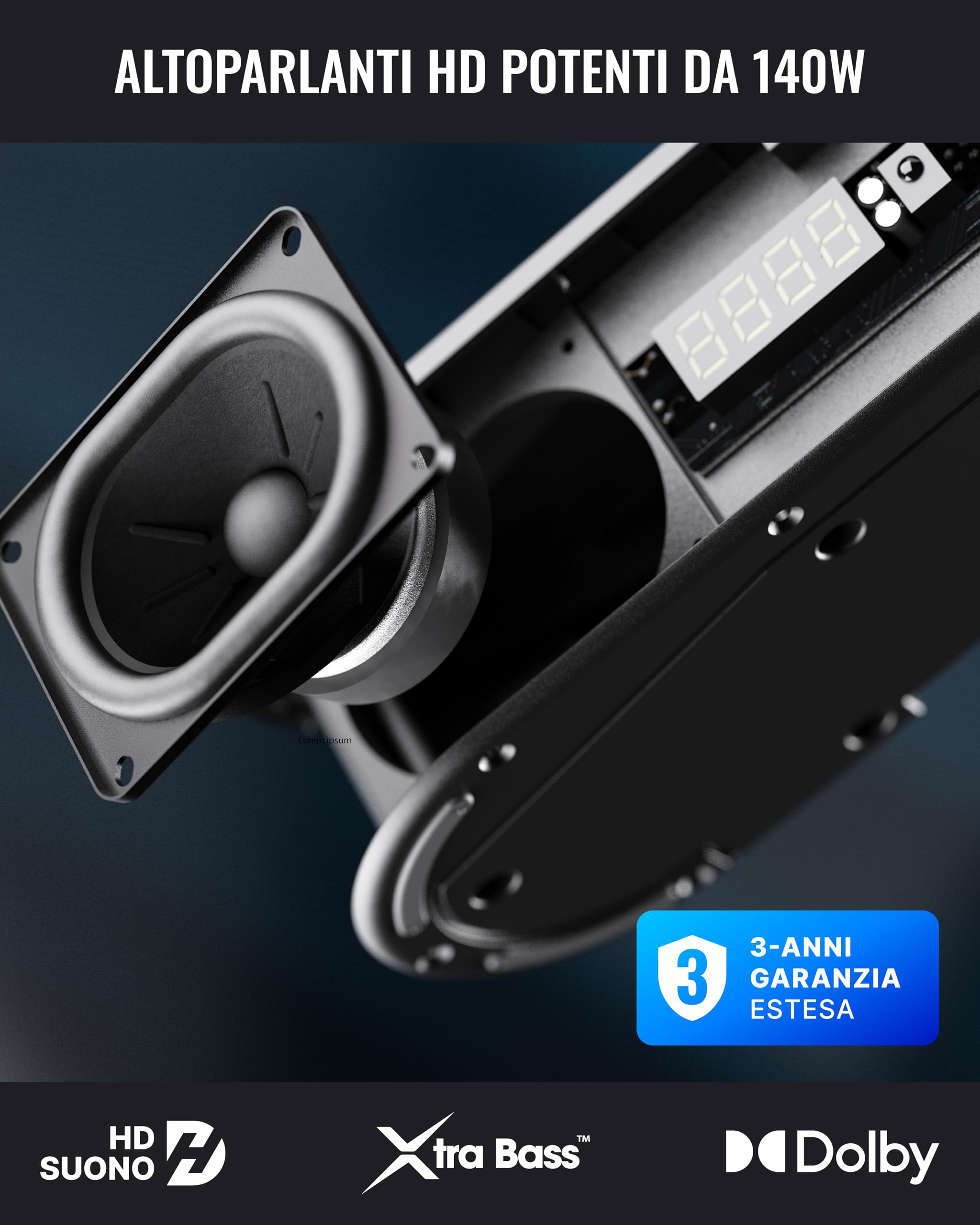 Majority Bowfell Axis Soundbar 2.1 con Subwoofer per TV, Sistema Audio Surround Dolby, Bluetooth 5.3, HDMI eARC, Ottico, AUX e USB, Montabile a Parete con Telecomando Bowfell Axis