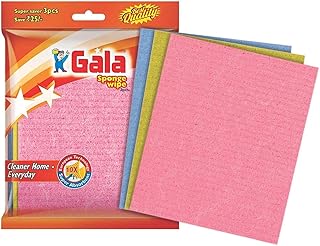 Gala Sponge Wipe for Kitchen, Kitchen Cleaning Sponge,Biodegradable Cellulose Material for Kitchen and Home Cleaning (3 Pcs Pack)