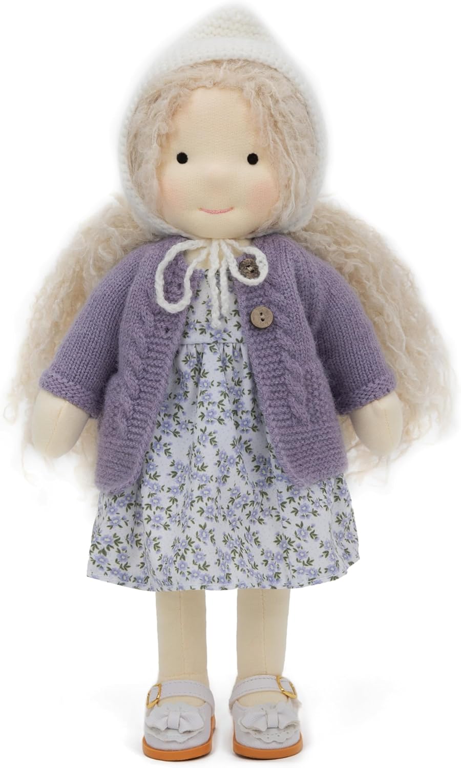 BlissfulPixie Handmade Waldorf Doll- Bunny 12", Soft Girl Rag Doll with Cute Stuffed Plush, Ideal First Doll for Babies & Toddlers