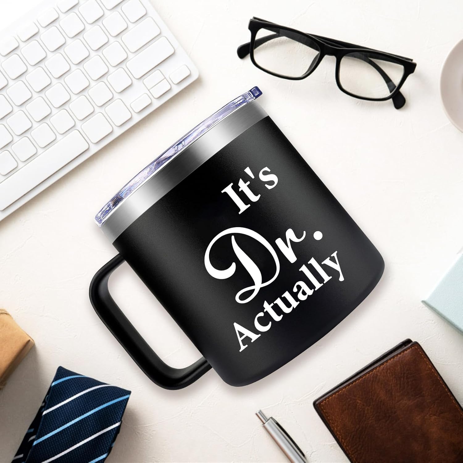 Fufendio It's Dr Actually Doctor Mug 14oz - PhD Gift, Doctor Gifts for Men, Women - Graduation Gift for PhD Student, Doctorate, Doctoral Degree - Christmas Gifts for Doctors, Ph.D. - Image 4