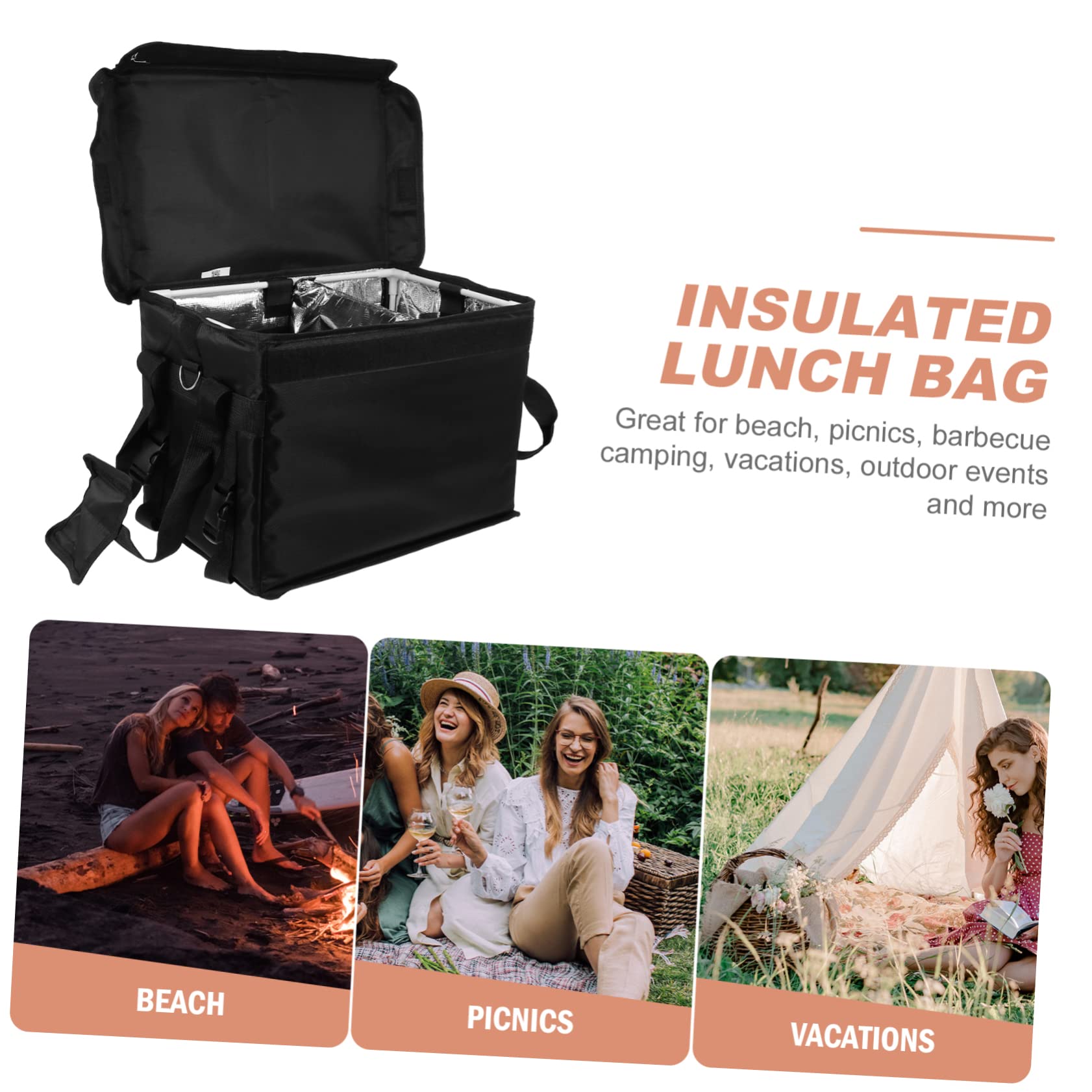MAGICLULU 30L Lunchbox Tasche Thermobox für To Go Isoliert mit Trennwand aus Nylon und Oxford Tuch für Lunch Unterwegs