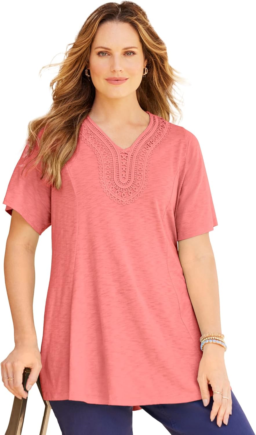 Catherines Women's Plus Size Crochet Swing Tunic