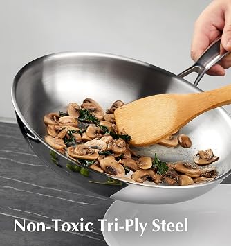 KOCH SYSTEME CS Stainless Steel Pan Set of 3, 8&10&12 Tri-Ply Stainless Steel Frying Pan Set with Stay-Cool Handle, Non-Toxic Staninless Steel Skillet, Fast & Even Heat Induction Compatible