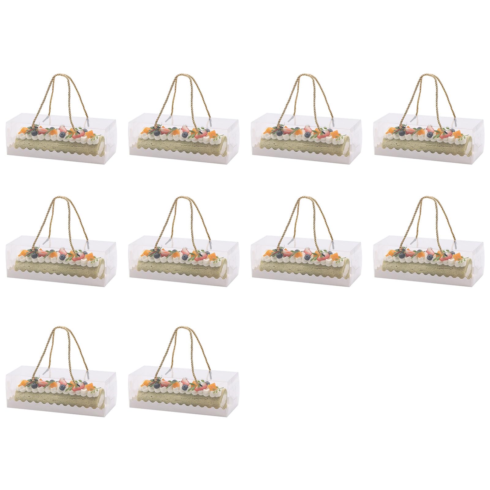 10 scatole robuste per pasticceria per feste di compleanno, pratiche scatole trasparenti per dolci e regali per feste, scatole per dessert ben visibili