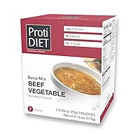 Vista 1 de ProtiDIET Mezcla de sopa de verduras de res alta en proteínas, baja en calorías, sin grasa, sin azúcar, rápida y fácil de preparar, mezcla de sopa