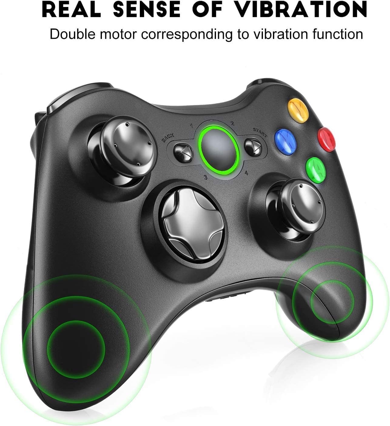 Dhaose - Controller Wireless per Xbox 360 e PC, 2.4 GHZ, per Xbox & Slim 360 PC Windows 7, 8, 10 - 4