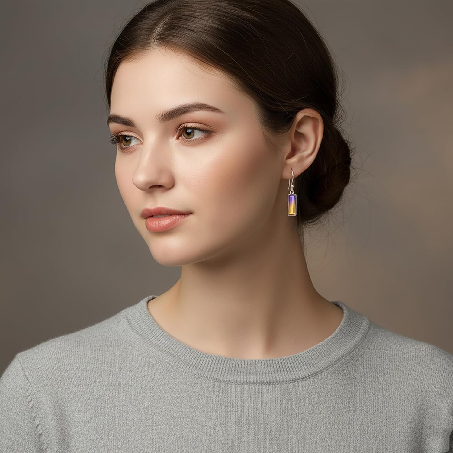 Baguette Shape Gemstone Handmade Healing Earring