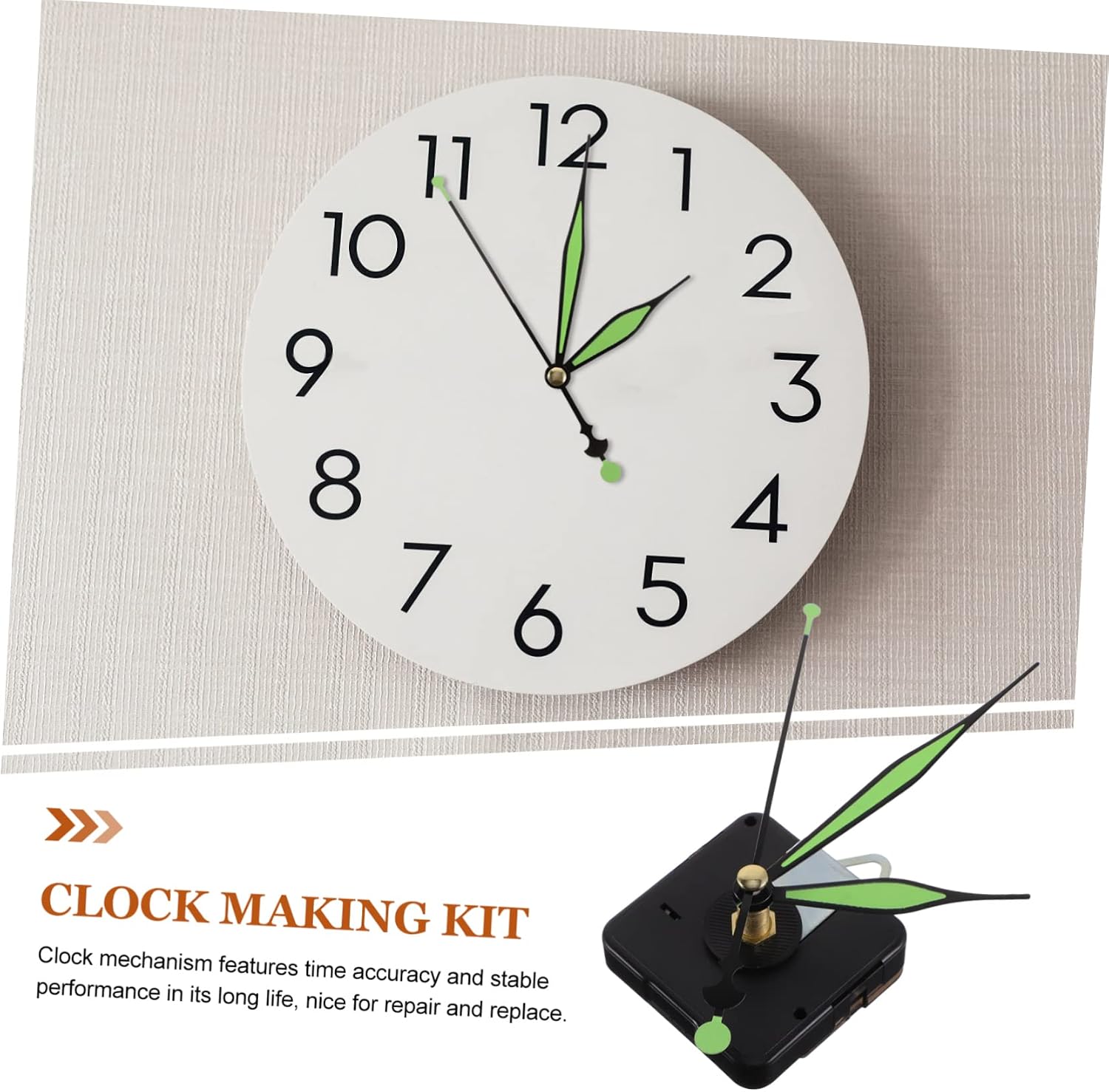 DOITOOL DIY Clock Kit Luminous Clock Movement Long Shaft for Replacement Motor Kit