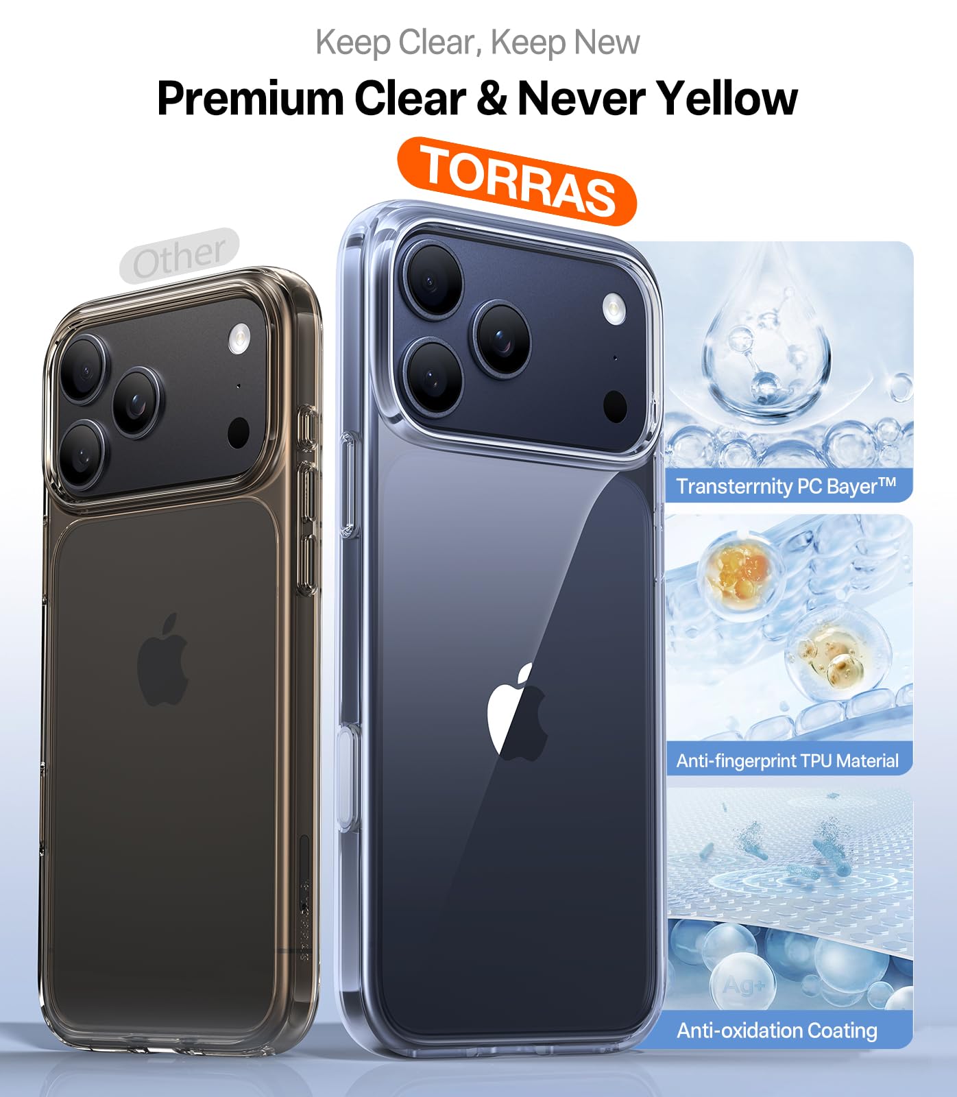 Amazon.com: TORRAS Shockproof Case for iPhone 17 Pro Max Clear
