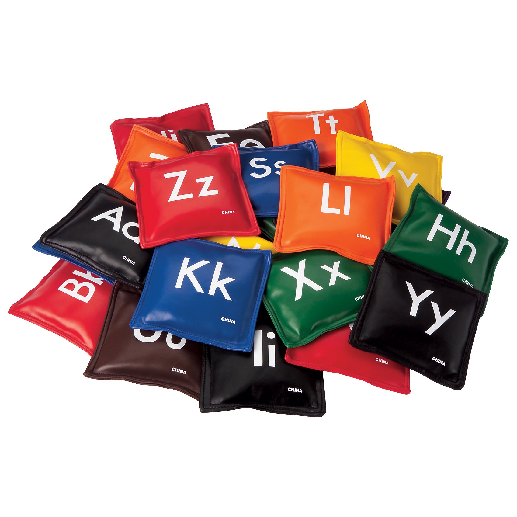 FLAGHOUSE - Alphabet Beanbags - Capitalized & Lowercase - Nylon Cover - 26 Bags