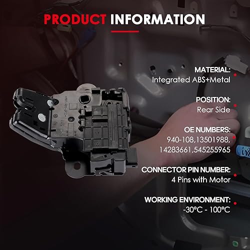 Miniatura 3 de CCIYU Actuador de pestillo de maletero compatible con Chevrolet Chevy Camaro Cruze Impala Sonic Cruze Malibu para Buick Cascada Regal Verano