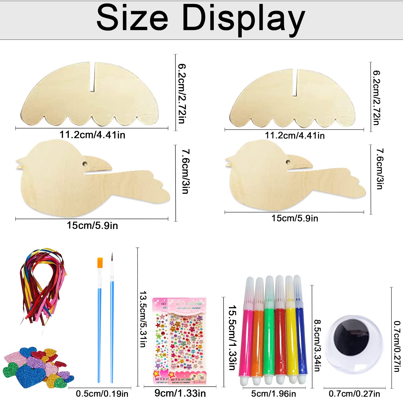 8 Pendenti Uccello In Legno - Decorazioni Per Pasqua, Casa E Finestre - Foto 12