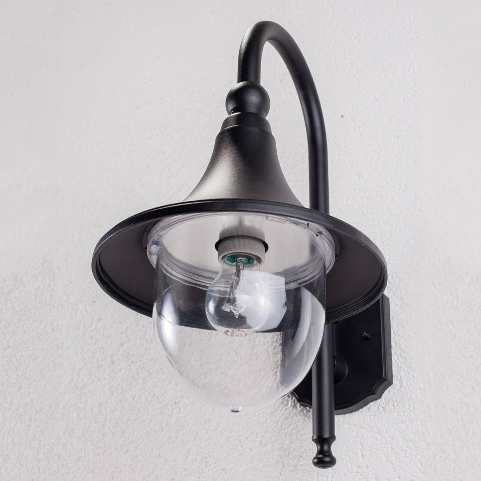Lindby Applique Exterieur Daphne à intensité variable (Moderne) en Noir Aluminium (1 lampe,à E27), Murale Luminaire Lampe Jardin Eclairage